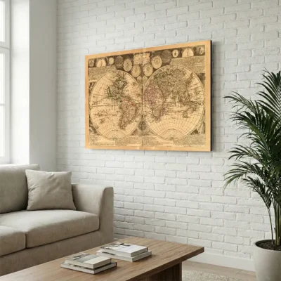 Tableau carte du monde vintage