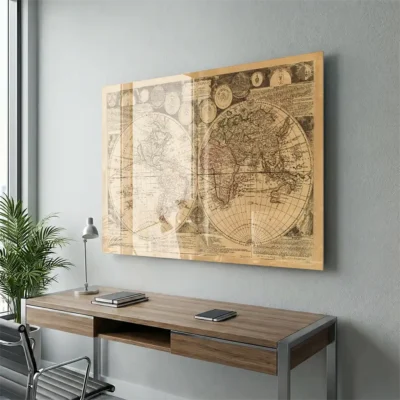 Tableau carte du monde vintage