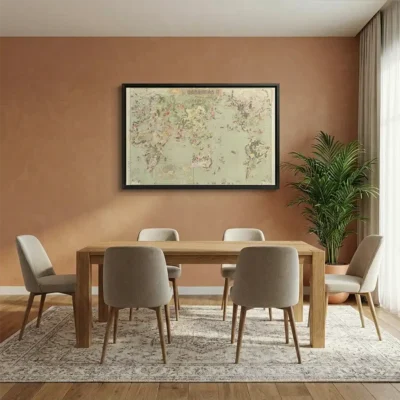 Tableau carte du monde voyage