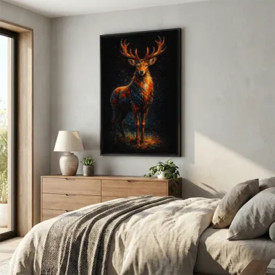 Tableau cerf coloré