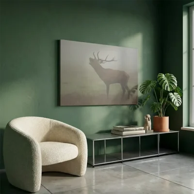 tableau cerf dans la brume sur toile tendue Tableau cerf dans la brume