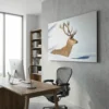 Tableau cerf dans la neige