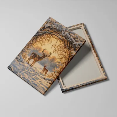 Tableau cerf et faon