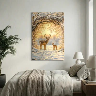 Tableau cerf et faon