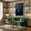 tableau cerf fond noir avec cadre flottant Tableau cerf fond noir