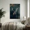 tableau cerf fond noir sur alu Tableau cerf fond noir