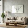tableau cerf geometrique sur alu Tableau cerf géométrique