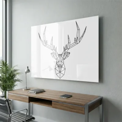 tableau cerf geometrique sur plexiglass Tableau cerf géométrique