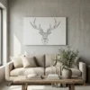 tableau cerf geometrique sur toile tendue Tableau cerf géométrique