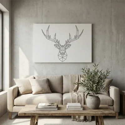 tableau cerf geometrique sur toile tendue Tableau cerf géométrique