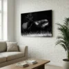 Tableau cerf noir et blanc