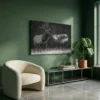 Tableau cerf noir et blanc
