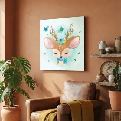 tableau cerf pour enfant sur alu Tableau cerf pour enfant