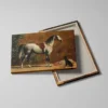 tableau cheval ancien detail toile tendue Tableau cheval ancien