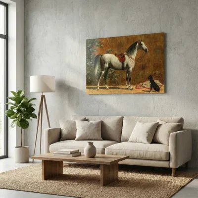 tableau cheval ancien sur alu Tableau cheval ancien