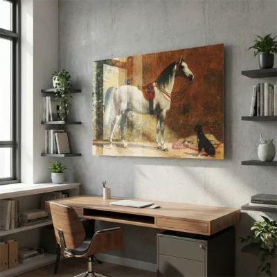 tableau cheval ancien sur plexiglass Tableau cheval ancien