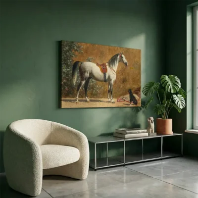 tableau cheval ancien sur toile tendue Tableau cheval ancien