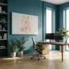 Tableau cheval rose