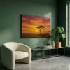 tableau coucher de soleil africain sur toile tendue Tableau coucher de soleil africain