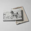 tableau dessin cheval detail toile tendue Tableau dessin cheval