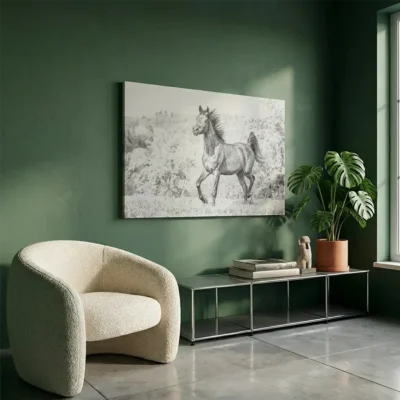 tableau dessin cheval sur toile tendue Tableau dessin cheval