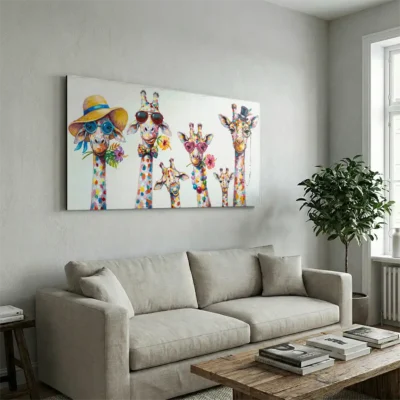 Tableau girafe à lunettes
