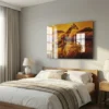 tableau girafe colore sur plexiglass Tableau girafe coloré