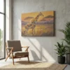 tableau girafe colore sur toile tendue Tableau girafe coloré