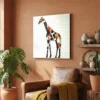 tableau girafe geometrique sur alu Tableau girafe géométrique