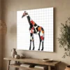 tableau girafe geometrique sur plexiglass Tableau girafe géométrique