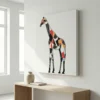 tableau girafe geometrique sur toile tendue Tableau girafe géométrique