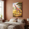 Tableau girafe multicolore