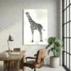 tableau girafe noir et blanc sur alu Tableau girafe noir et blanc