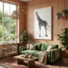 tableau girafe noir et blanc sur toile tendue Tableau girafe noir et blanc
