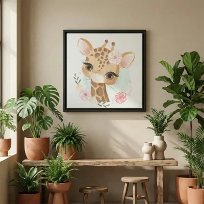 Tableau girafe pour enfant