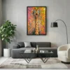 tableau girafe rigolote avec cadre flottant Tableau girafe rigolote