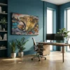 tableau lion street art sur toile tendue Tableau lion street art