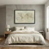 tableau mappemonde ancien avec cadre flottant Tableau mappemonde ancien