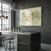 tableau mappemonde ancien sur plexiglass Tableau mappemonde ancien
