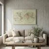 tableau mappemonde ancien sur toile tendue Tableau mappemonde ancien