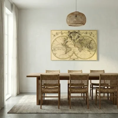 Tableau mappemonde vintage