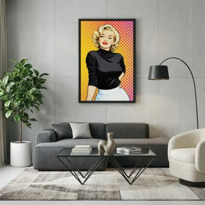 tableau marilyn monroe pop art avec cadre flottant Tableau Marilyn Monroe pop art