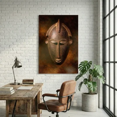 tableau masque africain sur alu Tableau masque africain