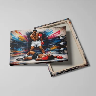 tableau mohamed ali street art detail toile tendue Tableau Mohamed Ali street art