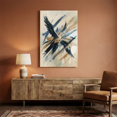 Tableau oiseau abstrait