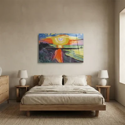 tableau paysage abstrait sur plexiglass Tableau paysage abstrait
