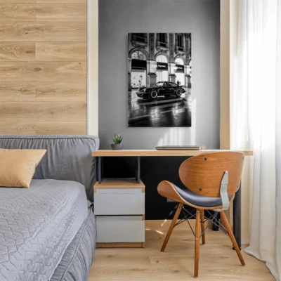 Tableau Porsche noir et blanc