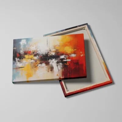 Tableau rouge orange et jaune