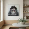 tableau singe a lunettes sur alu Tableau singe à lunettes