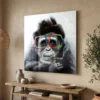 tableau singe a lunettes sur plexiglass Tableau singe à lunettes